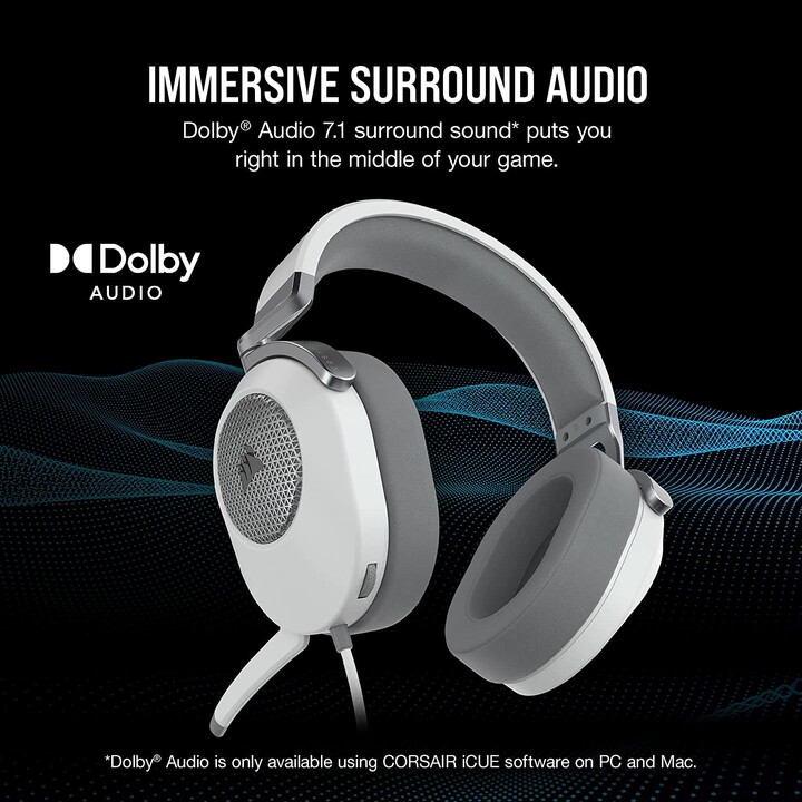 Corsair Hs65 Surround Auriculares Alámbrico De Mano Juego Blanco
