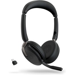 Jabra Evolve2 65 Flex UC Stereo Headset On-Ear (Bluetooth, kabellos, USB-C, Ladestation)