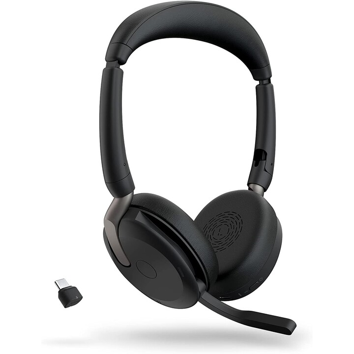 Jabra Evolve2 65 Flex UC Stereo Headset On-Ear (Bluetooth, kabellos, USB-C, Ladestation)