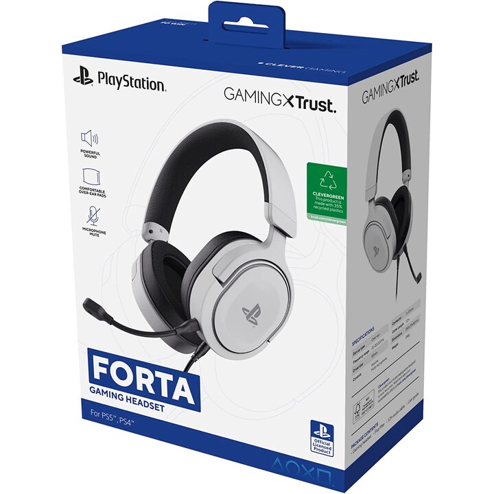 Trust GXT 498 Forta Cuffie cablate con archetto Gaming Nero, Bianco