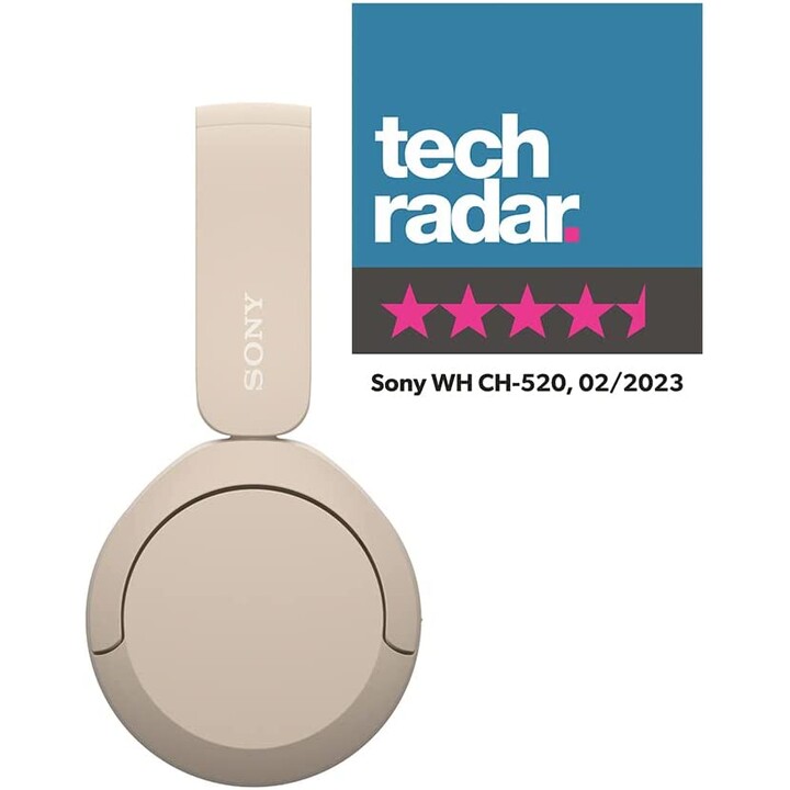 Wireless Headphones Sony WH-CH520/ with Microphone/ Bluetooth/ Beige