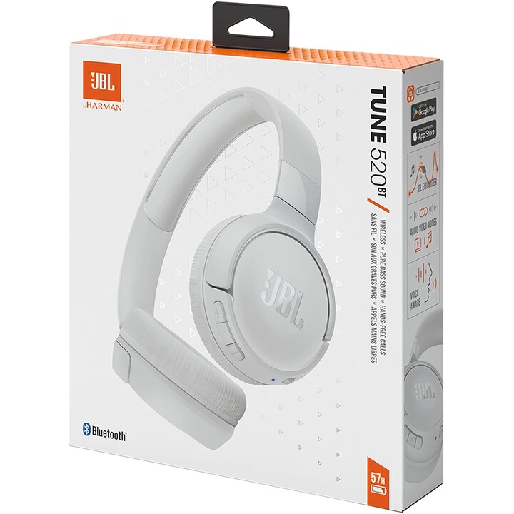 JBL TUNE 520BT Auriculares Bluetooth Blanco