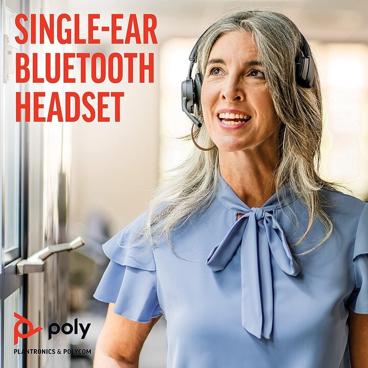 Poly Voyager 4300 UC Series 4310 Mono Auriculares supraaurales (USB-C, Bluetooth, inalámbricos, con estación de carga, certifica