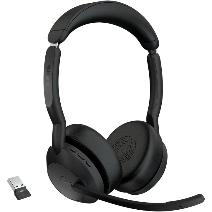Jabra Evolve2 55 MS Stereo Headset On-Ear (Bluetooth, wireless, USB-A)