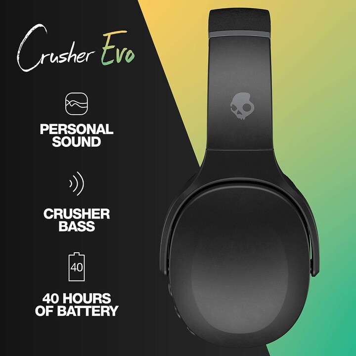 Skullcandy Crusher Evo Auriculares Inalámbrico y alámbrico Diadema Llamadas/Música USB Tipo C Bluetooth Negro