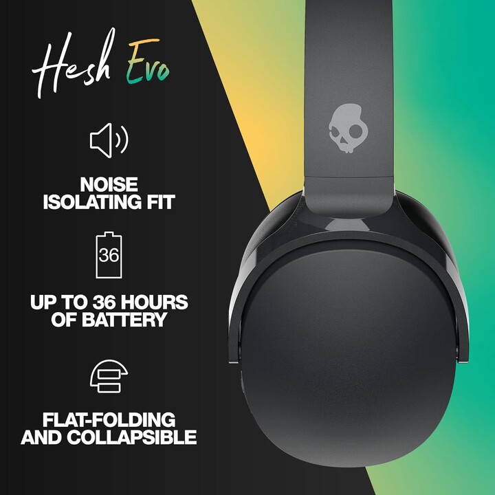 Skullcandy Hesh Evo Auriculares Inalámbrico y alámbrico Diadema Llamadas/Música USB Tipo C Bluetooth Negro