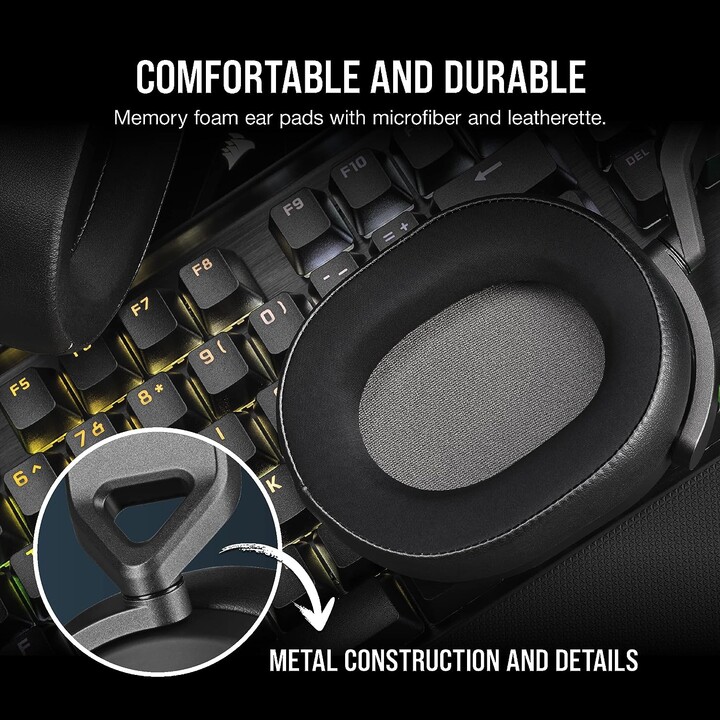 Fones de ouvido sem fio Corsair HS65 pretos V2 Ca-9011285-eu2
