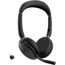 Fone de ouvido estéreo Jabra Evolve2 65 Flex UC na orelha (Bluetooth, sem fio, USB-C)