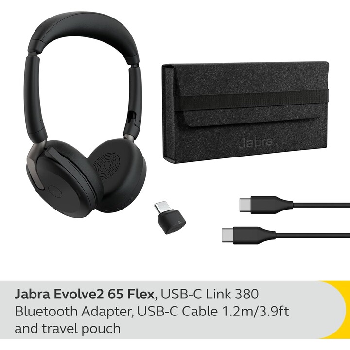 Jabra Evolve2 65 Flex UC Auriculares estéreo supraaurales (Bluetooth, inalámbrico, USB-C)