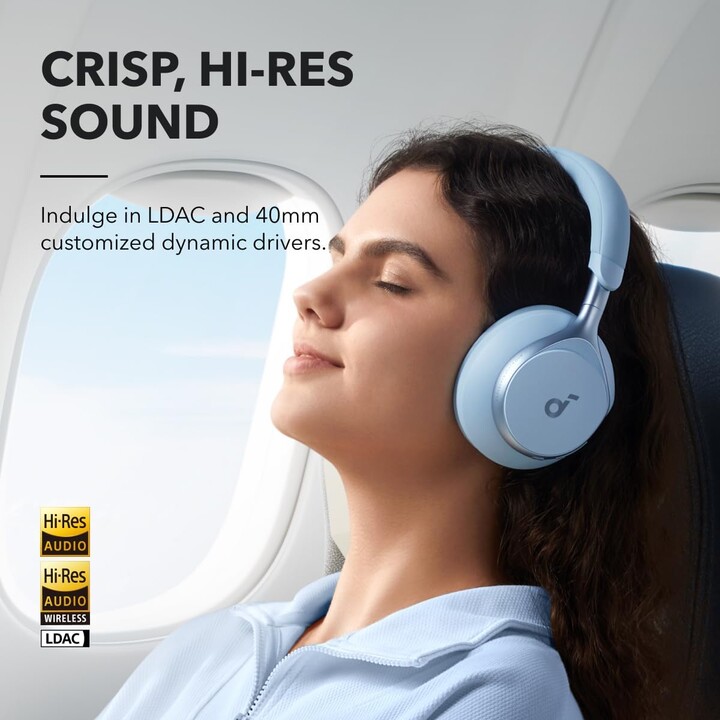 Soundcore Space One Cuffie Bluetooth con cancellazione del rumore (ANC) Blu
