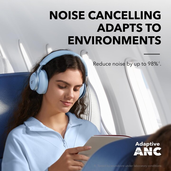 Soundcore Space One Cuffie Bluetooth con cancellazione del rumore (ANC) Blu