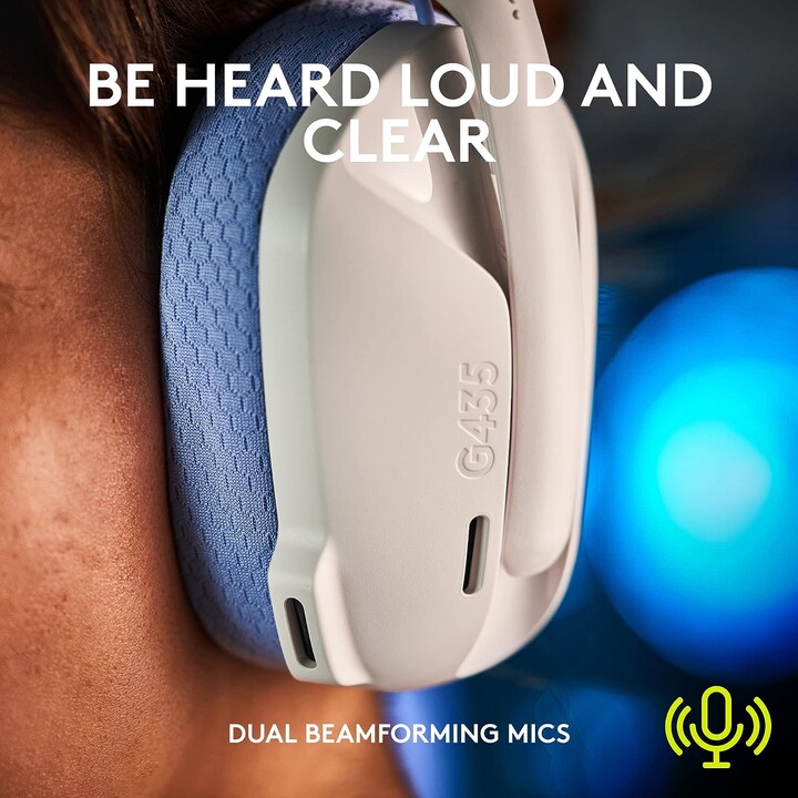 Auriculares Gaming con Micrófono Logitech G435/ Bluetooth/ Blanco Crudo y Lila