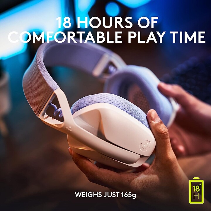 Auriculares Gaming con Micrófono Logitech G435/ Bluetooth/ Blanco Crudo y Lila