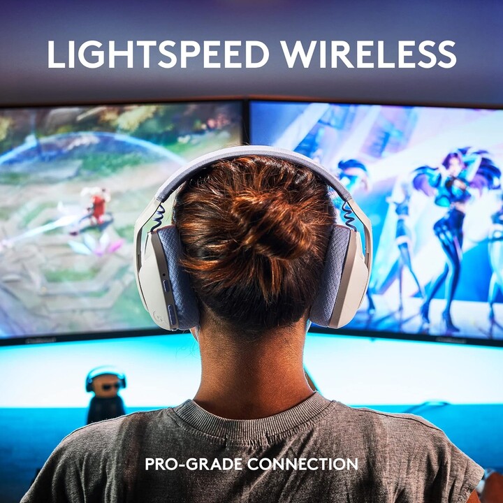 Auriculares Gaming con Micrófono Logitech G435/ Bluetooth/ Blanco Crudo y Lila