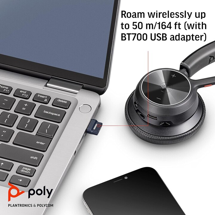 POLY Voyager 4310 UC Casque Sans fil Arceau Bureau/Centre d'appels USB Type-A Bluetooth Socle de chargement Noir