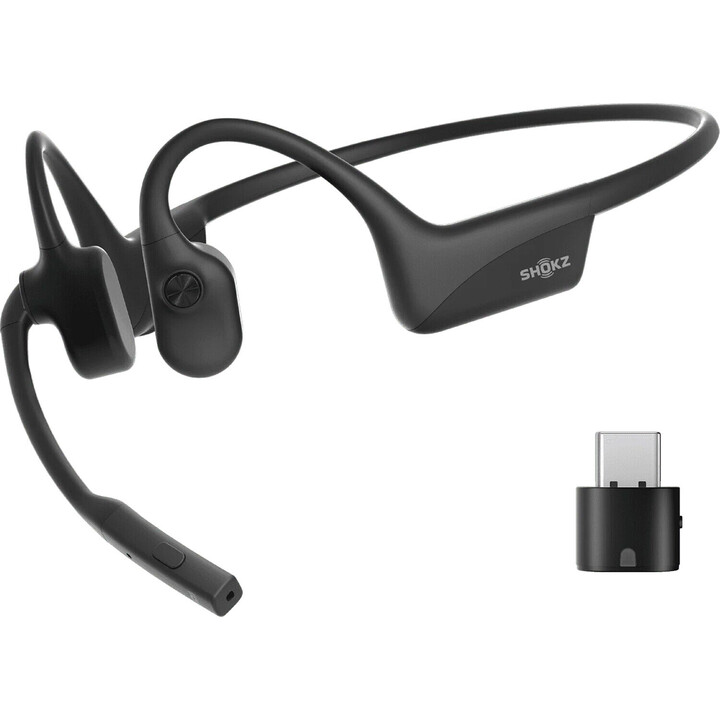 SHOKZ C110-AC-BK auricular y casco Auriculares Inalámbrico gancho de oreja Oficina/Centro de llamadas USB Tipo C Bluetooth Negro