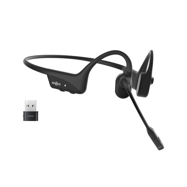 Fone de ouvido e capacete SHOKZ C110-AC-BK Fones de ouvido Gancho de orelha sem fio Escritório/Call center USB Tipo C Bluetooth