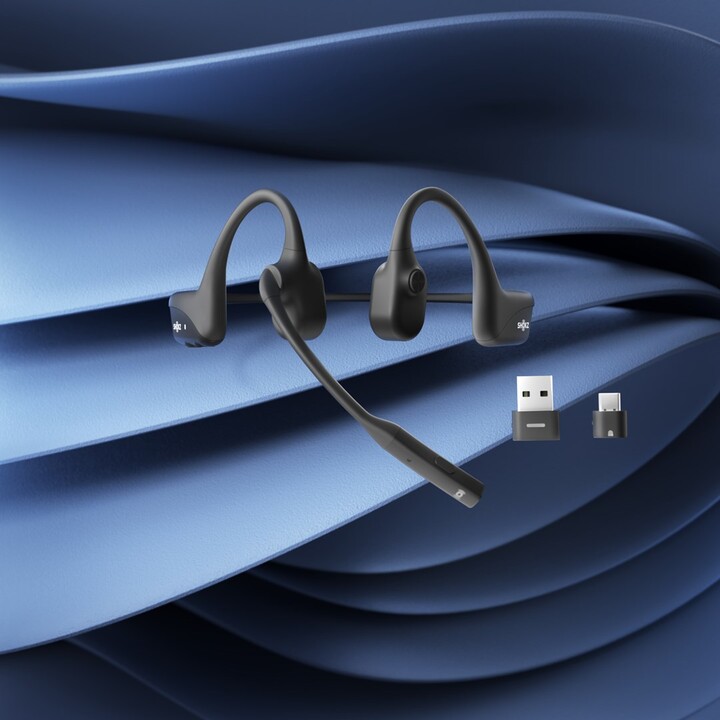 SHOKZ C110-AC-BK auricular y casco Auriculares Inalámbrico gancho de oreja Oficina/Centro de llamadas USB Tipo C Bluetooth Negro
