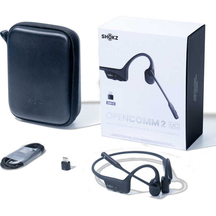 SHOKZ C110-AC-BK auricular y casco Auriculares Inalámbrico gancho de oreja Oficina/Centro de llamadas USB Tipo C Bluetooth Negro