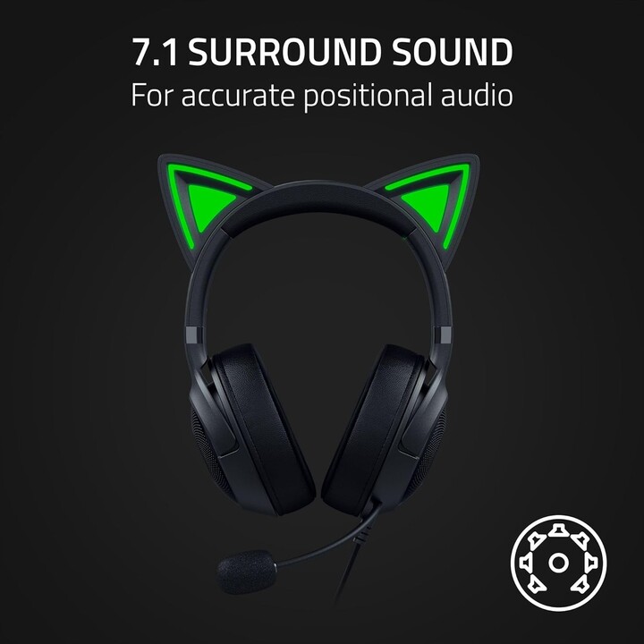 Fone de ouvido Razer Kraken Kitty V2 microfone com fio na orelha e cancelamento de ruído