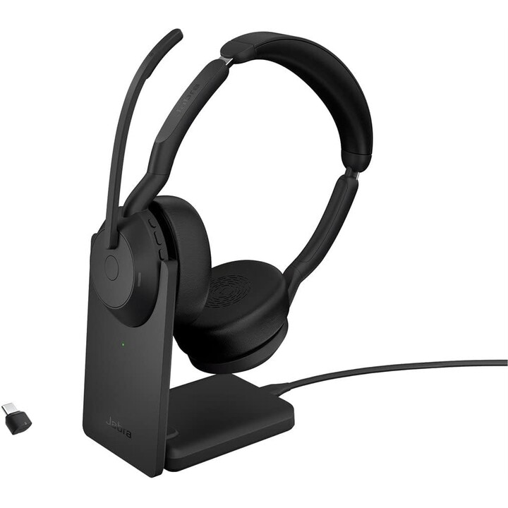 Jabra Evolve2 55 UC Stereo Headset On-Ear (Bluetooth, wireless, USB-C, charging station)