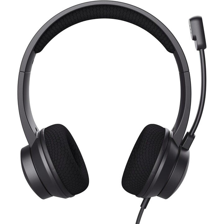 Trust Ayda Headphones/ with Microphone/ USB/ Black
