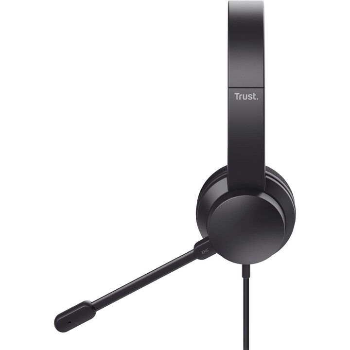 Trust Ayda Headphones/ with Microphone/ USB/ Black