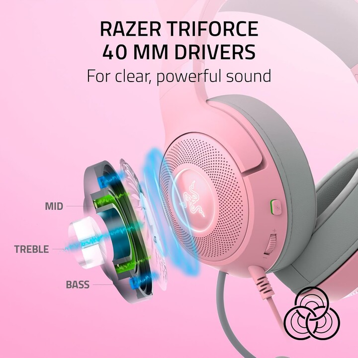 Auriculares Razer Kraken Kitty V2 Quartz (rz04-04730200-r3m1)