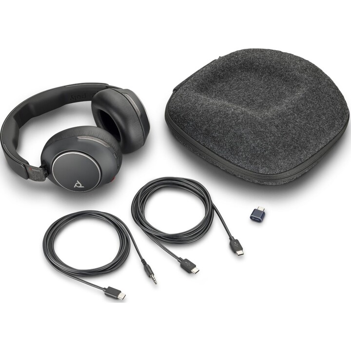 Auriculares Poly Voyager Surround 80 UC USB-C + adaptador USB-C/A