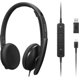 Auriculares Lenovo con cable negro, frecuencia 20-20000 Hz, diseño ligero 137 g