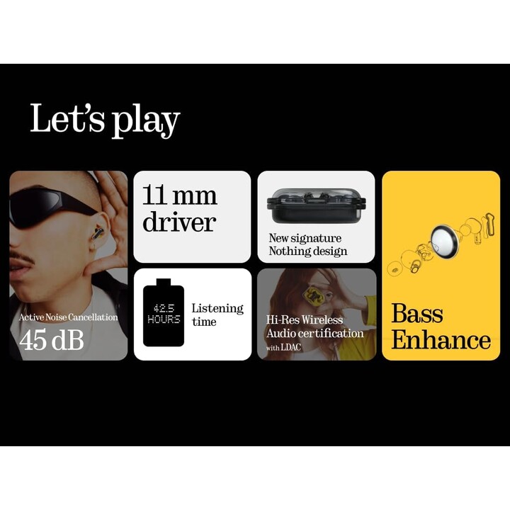 Nothing Ear (a) Auriculares Bluetooth con Cancelación de Ruido Blanco