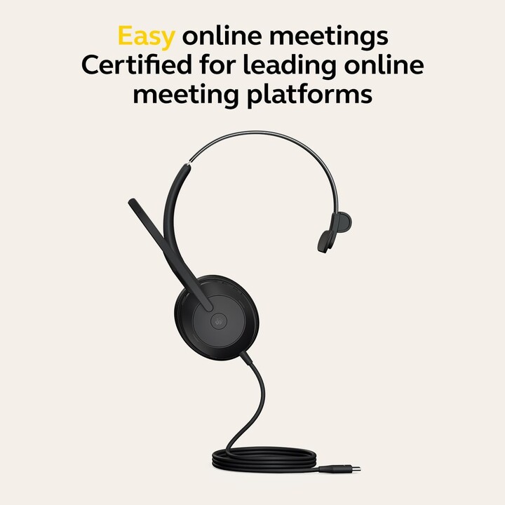 Jabra Evolve2 50 MS Mono fone de ouvido na orelha