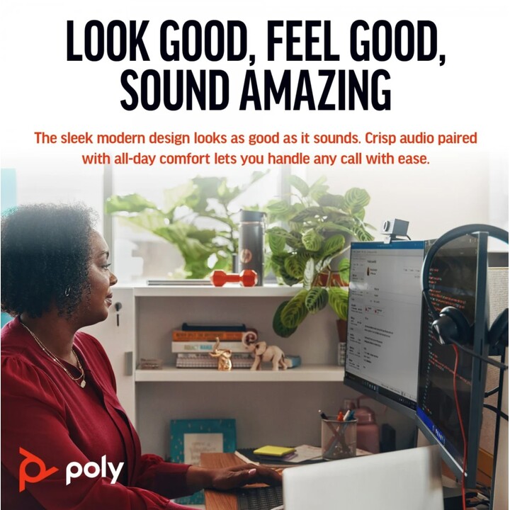 Poly Blackwire 3315 Auriculares monoaurales USB-C certificados por Microsoft Teams +3.5mm Plug +USB-C/A Adaptador