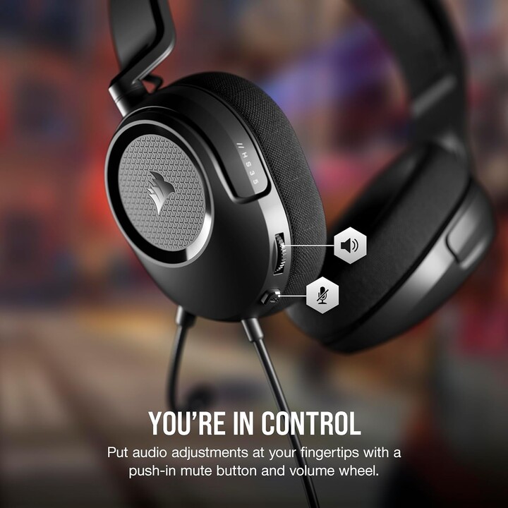 Fones de ouvido multiplataforma Corsair HS35 V2 Surround pretos Ca-9011386-eu