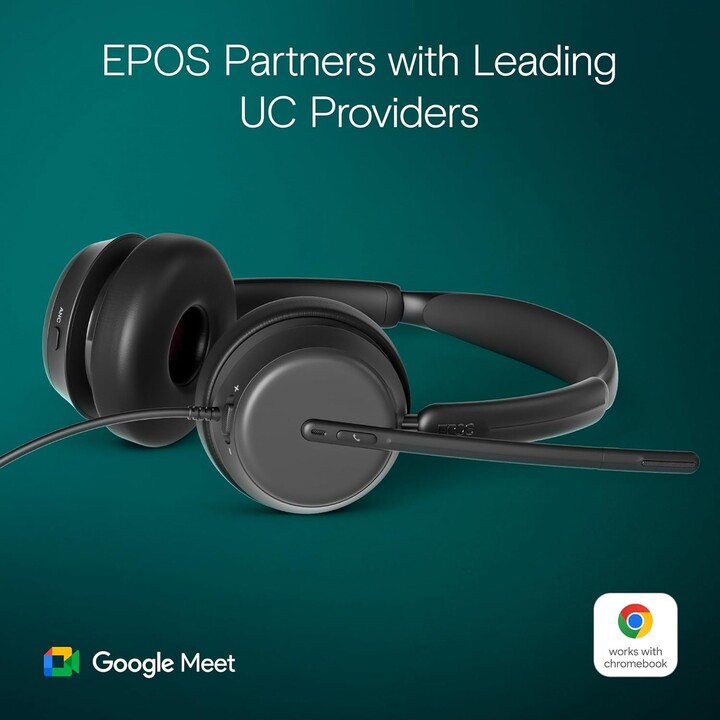 EPOS Impact 860 ANC - Hochleistungsfähiges Doppelohr-Headset mit Geräuschunterdrückung, Super-Breitband-Audio, USB-C-Konnektivit
