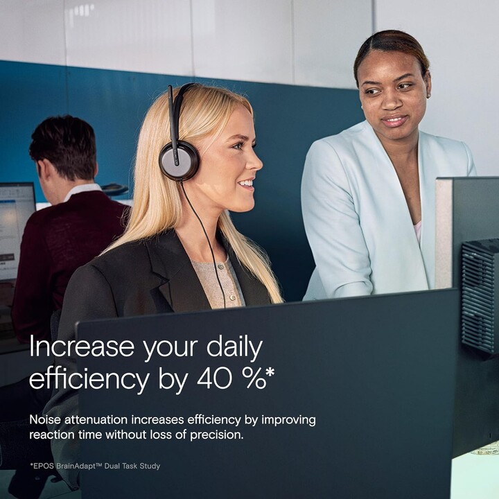 EPOS Impact 860 ANC - Hochleistungsfähiges Doppelohr-Headset mit Geräuschunterdrückung, Super-Breitband-Audio, USB-C-Konnektivit