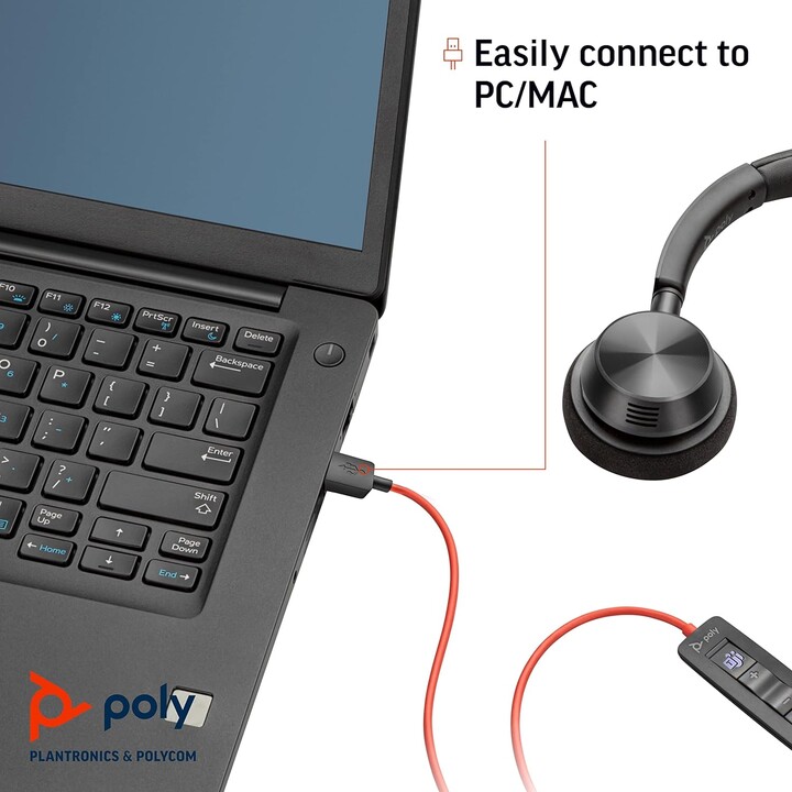 POLY Blackwire 3315 Auriculares monoaurales USB-C +Enchufe de 3,5 mm. +Adaptador USB-C/A