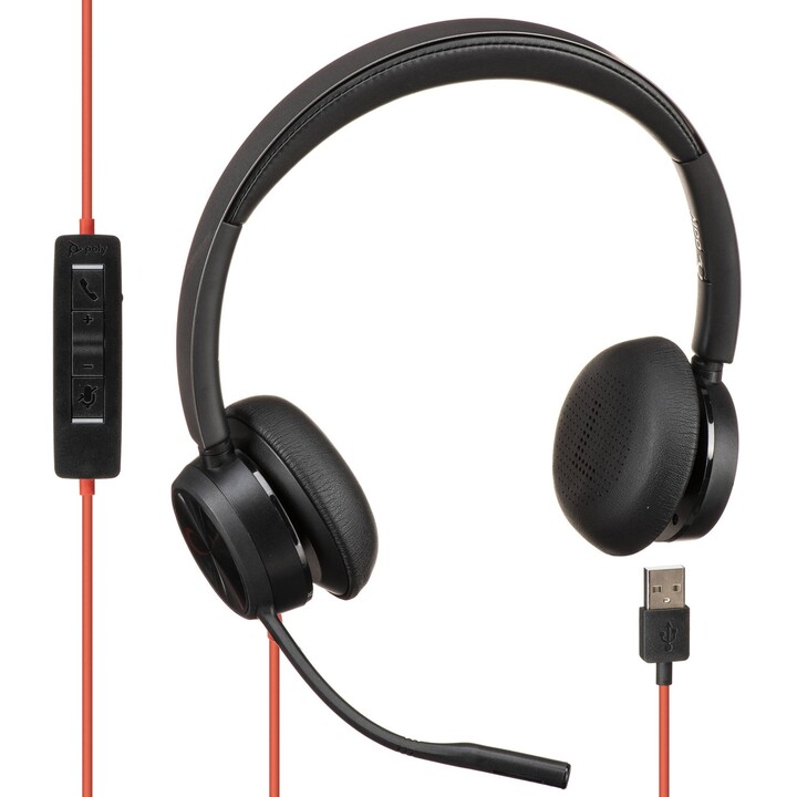 POLY Blackwire 8225 Auriculares estéreo USB-C +Adaptador USB-C/A