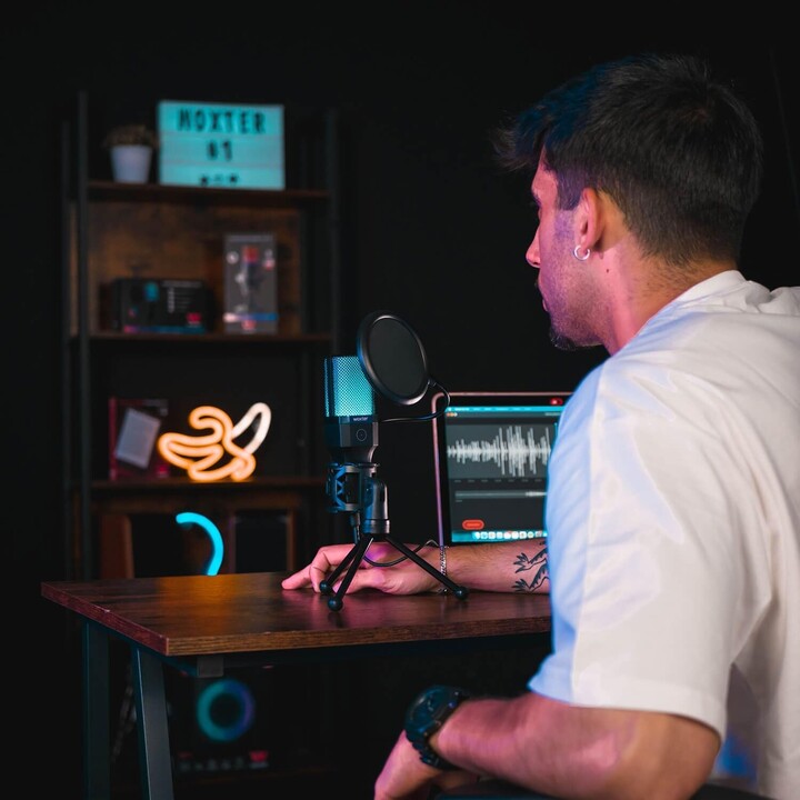 Micrófono Woxter MIc Studio 65 RGB/ USB 2.0