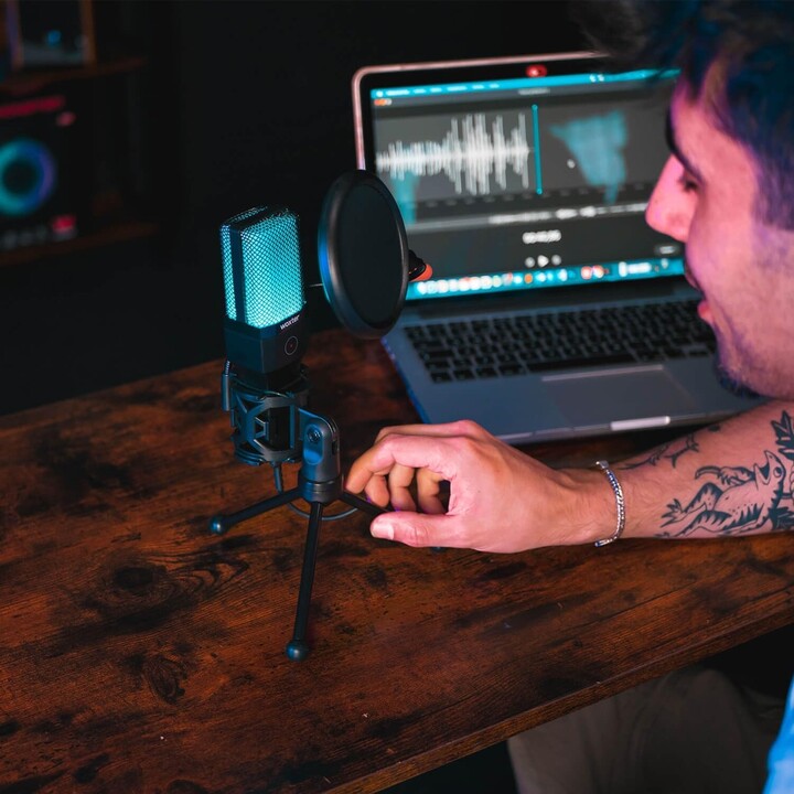 Micrófono Woxter MIc Studio 65 RGB/ USB 2.0