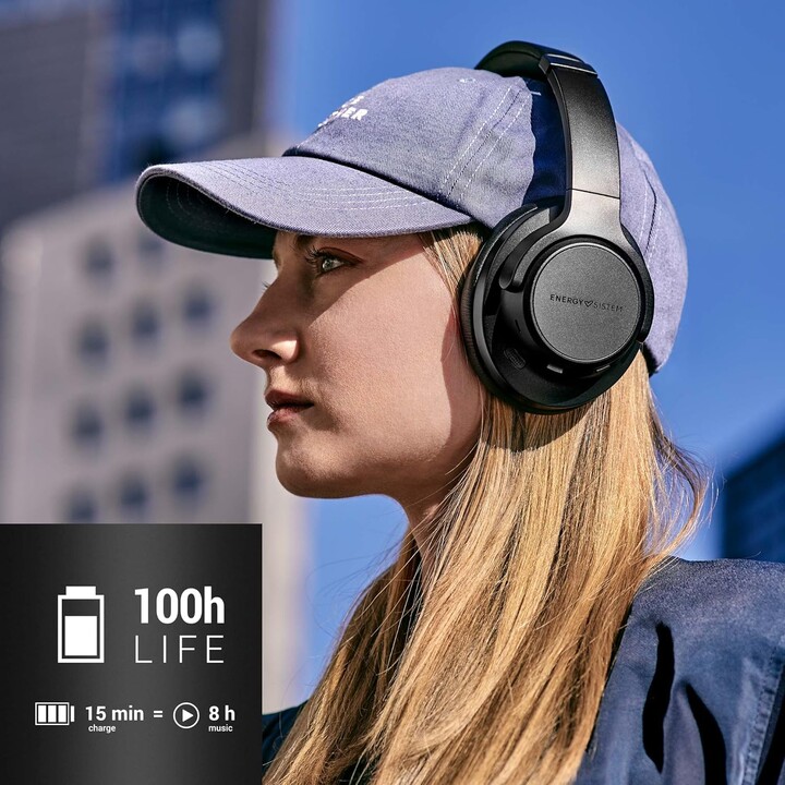 Energy Sistem Silent ANC Fones de ouvido Bluetooth com cancelamento de ruído Preto