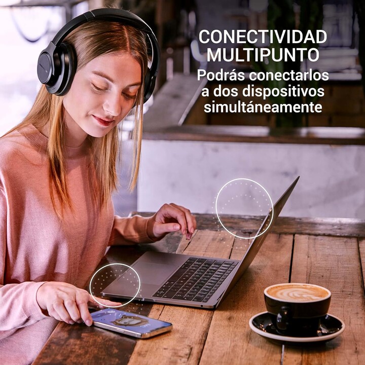 Energy Sistem Silent ANC Fones de ouvido Bluetooth com cancelamento de ruído Preto