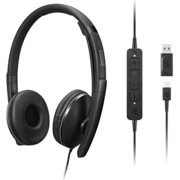 Lenovo Wired ANC Auriculares Gen 2, Microsoft Teams Certified, Negro