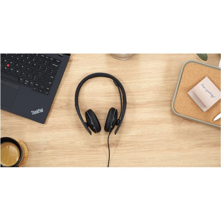 Lenovo Wired ANC Cuffia Gen 2, Microsoft Teams Certified, Nero