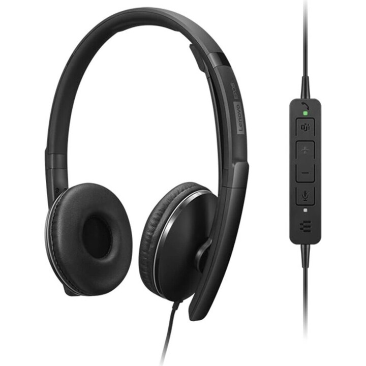 Lenovo Wired ANC Cuffia Gen 2, Microsoft Teams Certified, Nero