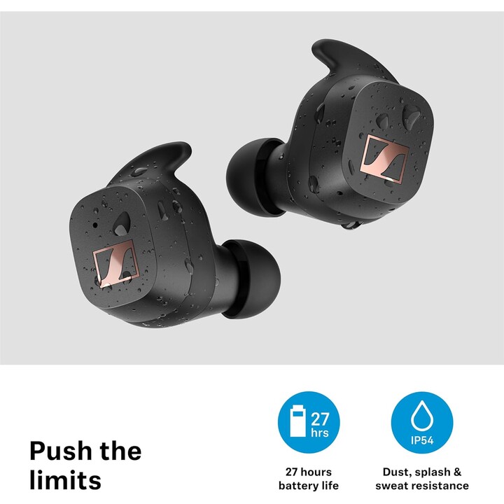 Sennheiser SPORT True Wireless Tátil IP54 7 mm Preto - Auscultadores sem fios