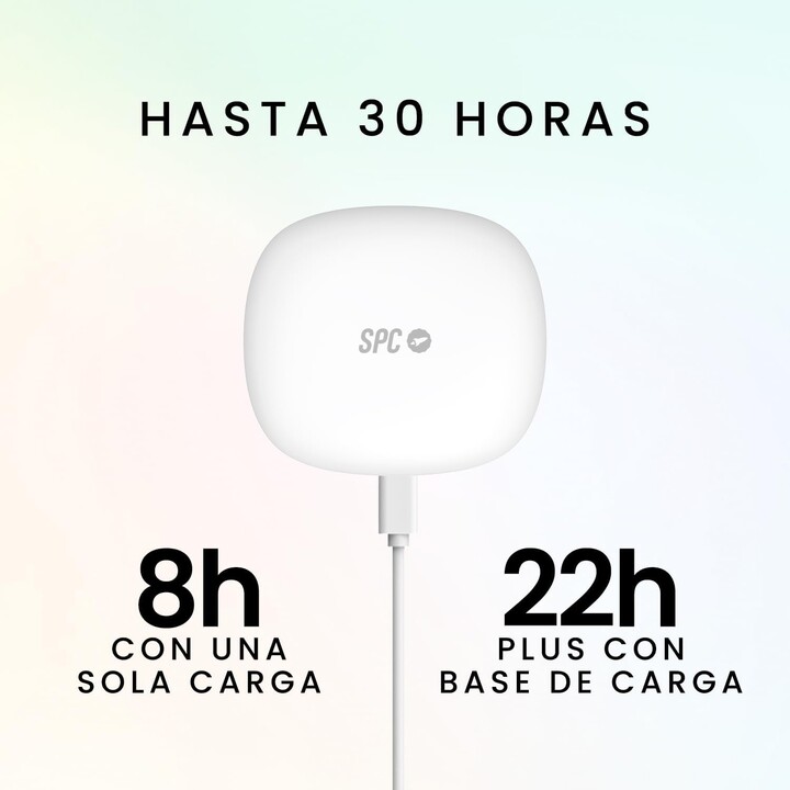 SPC Ether 2 Sense Bluetooth-Sportkopfhörer mit Ladeetui/8 Stunden Autonomie/Weiß