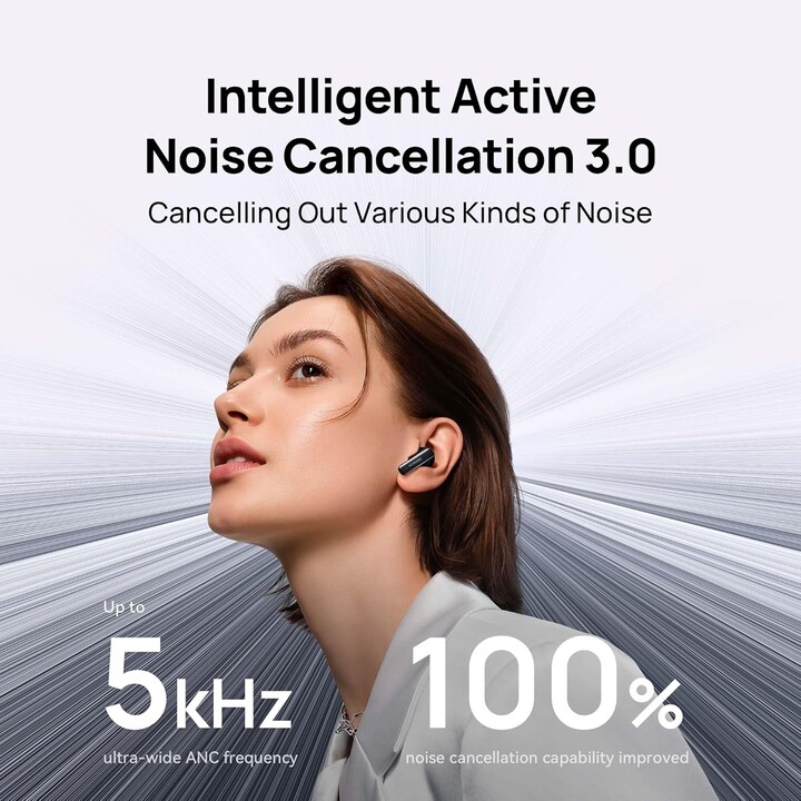 HUAWEI FreeBuds 6i, Smart ANC 3.0, Graves Impactantes, 35 Horas de Duración de la Batería, Bluetooth 5.3, Blanco
