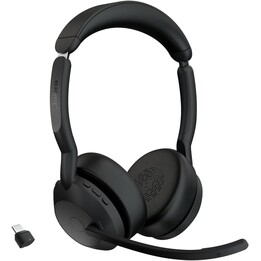 Jabra Evolve2 55 Drahtloses Stereo-Headset Air Comfort Technology, Mikrofone mit Geräuschunterdrückung, und ANC
