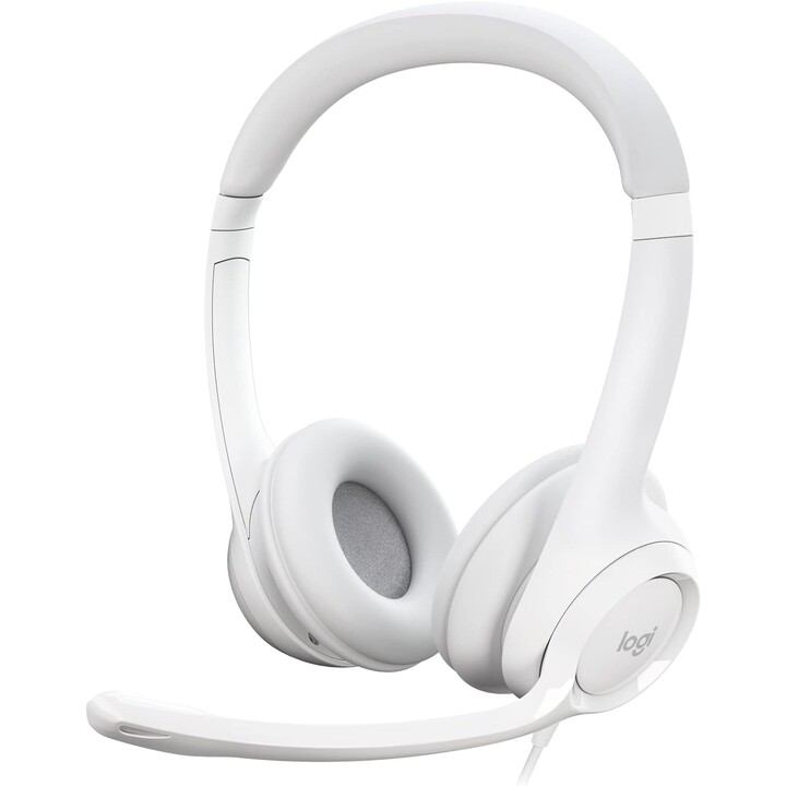 Logitech Casque H390 USB Gris Blanc